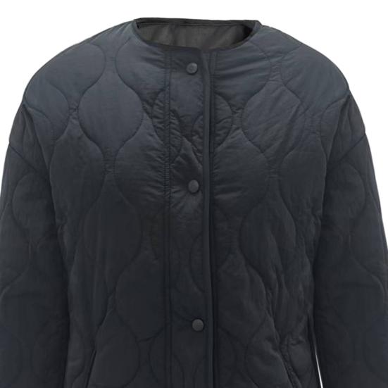 Женская стеганая легкая пуховая куртка Зимняя повседневная с длинными рукавами на пуговицах Утепленная верхняя одежда Пальто с карманами