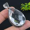 White Topaz Gemstone 925 Sterling Silver Gift Jewelry Pendant 2.32"