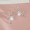 Women's Daily Junior Pearl Ribbon Ring Earrings