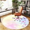 1pc Butterfly, Pastel Round Chair mat Area Rug - Non-Slip, Floor Mat for Office, Bedroom, home decor Christmas Gift p0811333