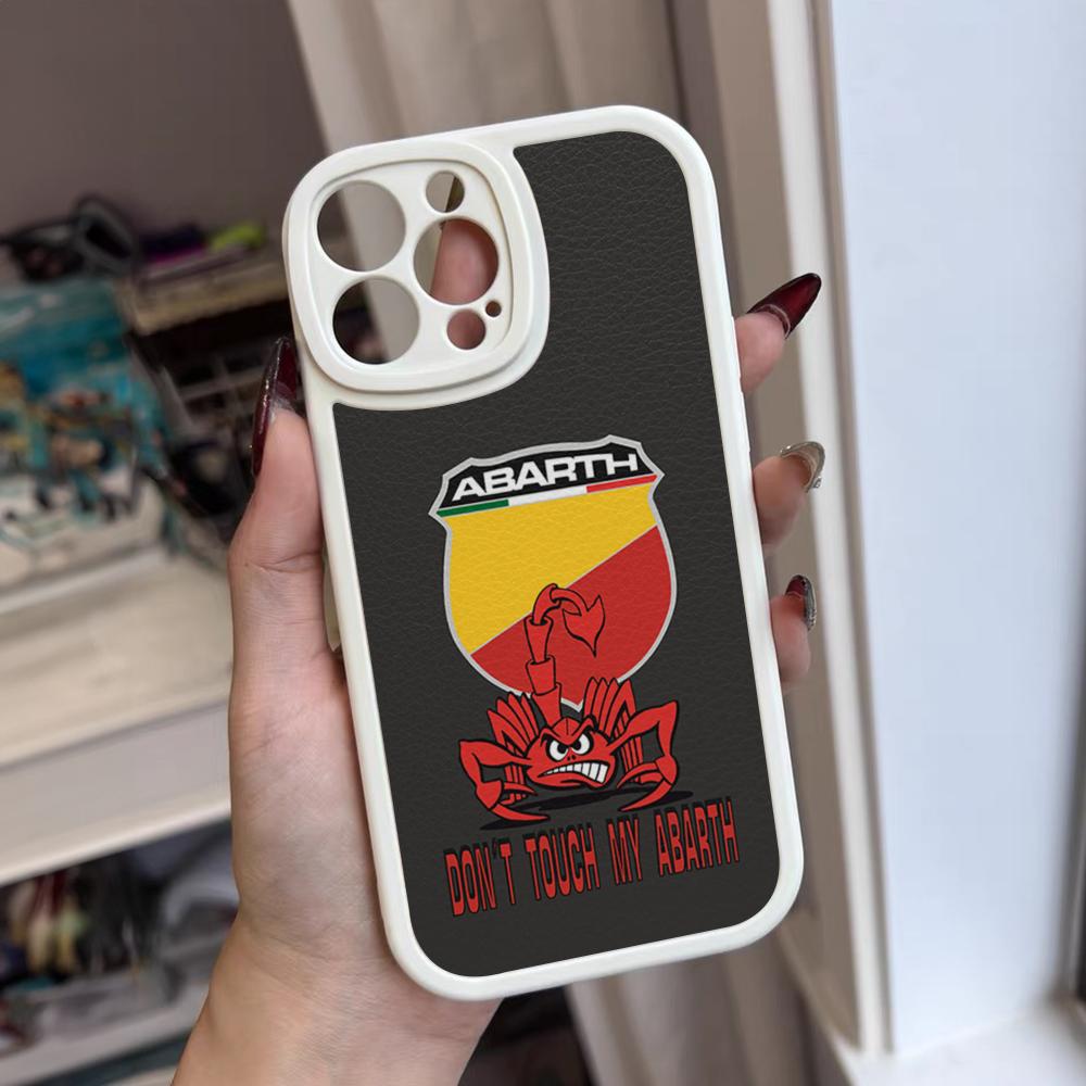 Чехол для телефона ABARTH Италия для iPhone 16 15 14 12 13 Pro Max 11 Mini Xs Puls Силиконовый чехол из кожи ягненка