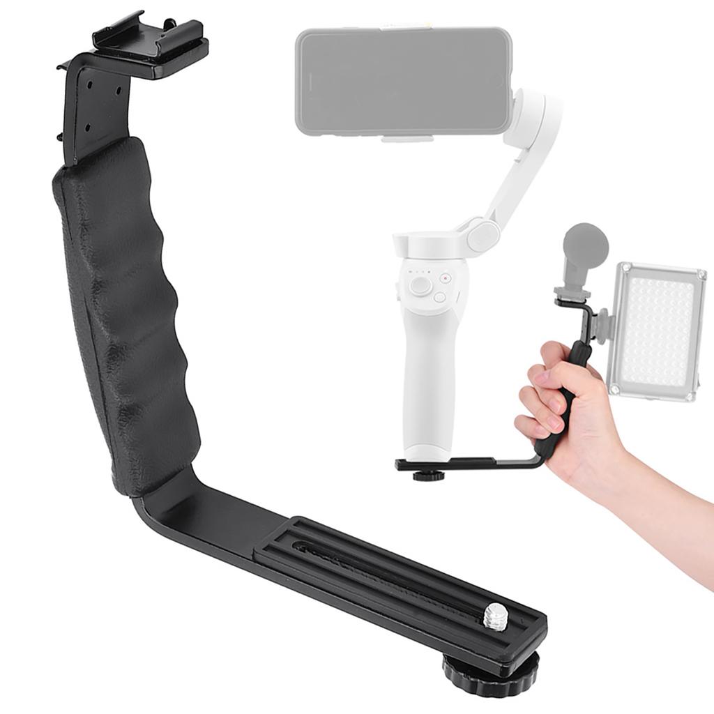 L Shaped Handheld Stabilizer Bracket with Cold Shoe Interface for DJI OM 4 Osmo Mobile 2 3
