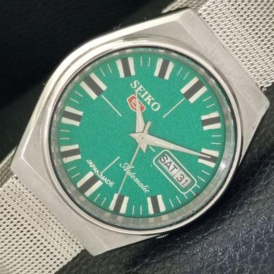 ВИНТАЖНЫЕ МУЖСКИЕ ЧАСЫ SEIKO 5 AUTOMATIC 6309A ЯПОНИЯ ЗЕЛЕНОГО ЦВЕТА ЦИФЕРБЛАТ a702100-5