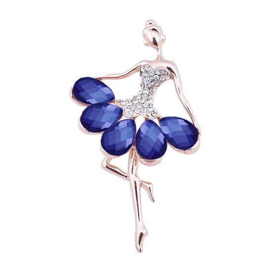 Creative Elegant Ballerina Brooch Sparkling Dress Coat Inlaid Clothes Pin Rhinestones Suit Lapel Badge Wedding