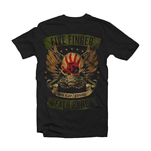 Five Finger Death Punch Men's Locked Loaded Black T-Shirt