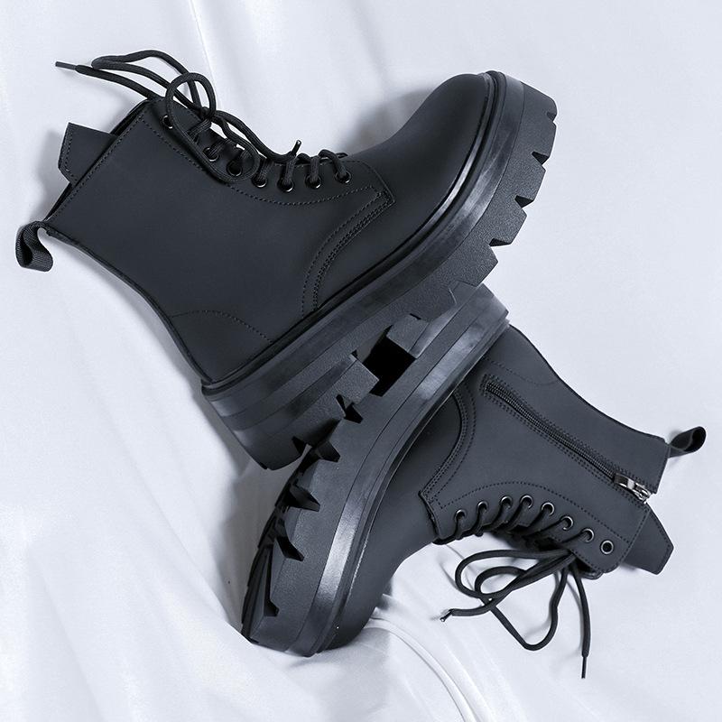 Ботинки Martin мужские кожаные туфли с толстой подошвой, увеличивающие рост, новые кожаные ботинки, ботинки дерби средней высоты 3320-R