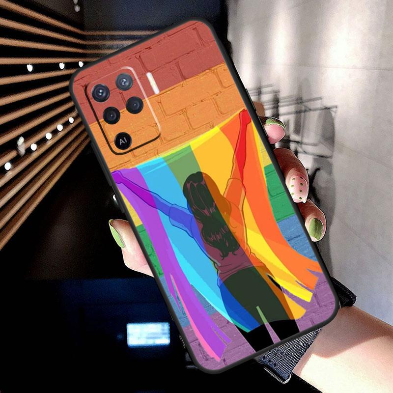 Чехол с радужным флагом ЛГБТ для Oppo A74 A54 A94 A80 A60 A40 A18 A38 A58 A78 A98 A96 A76 A16 A15 A17 A57 A77 A5 Pro