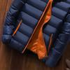 Men Winter Coat Padded Thick Solid Color Zipper Closure Stand Collar Long Sleeve Windproof Soft Warm Cold Resistant Men Jacket