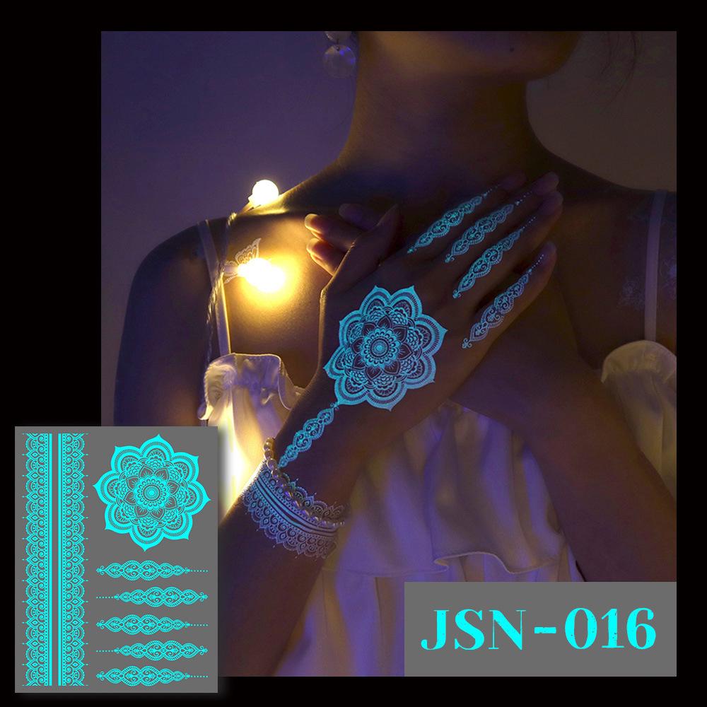Ruikalong Waterproof Luminous Henna Butterfly Tattoo Stickers for Face and Arm