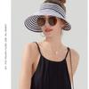 Anti-UV Stripe Empty Top Hat Foldable Sun Protection Cap Simple Sunscreen Hat  Outdoor