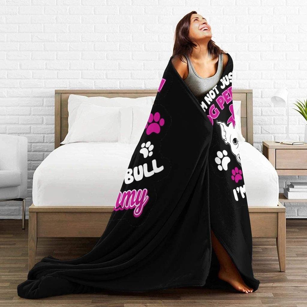 Розовое одеяло с 3D принтом собаки американского питбультерьера, одеяло для дивана-кровати, супер мягкое теплое одеяло, фланелевое одеяло