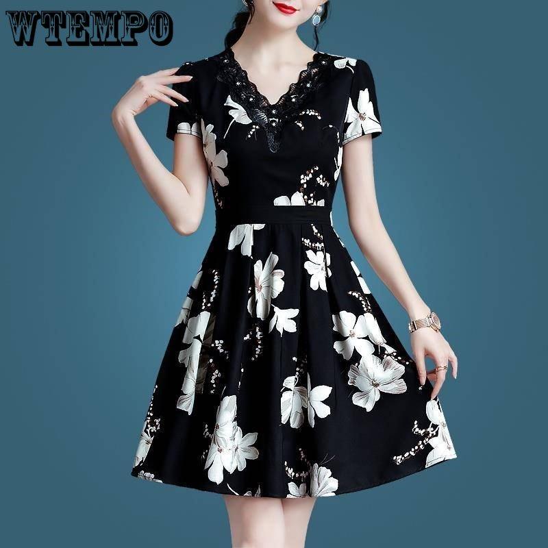 Женская шифоновая мини-юбка с короткими рукавами, женская облегающая юбка с v-образным вырезом и цветочным принтом на шнуровке, тонкая талия с принтом