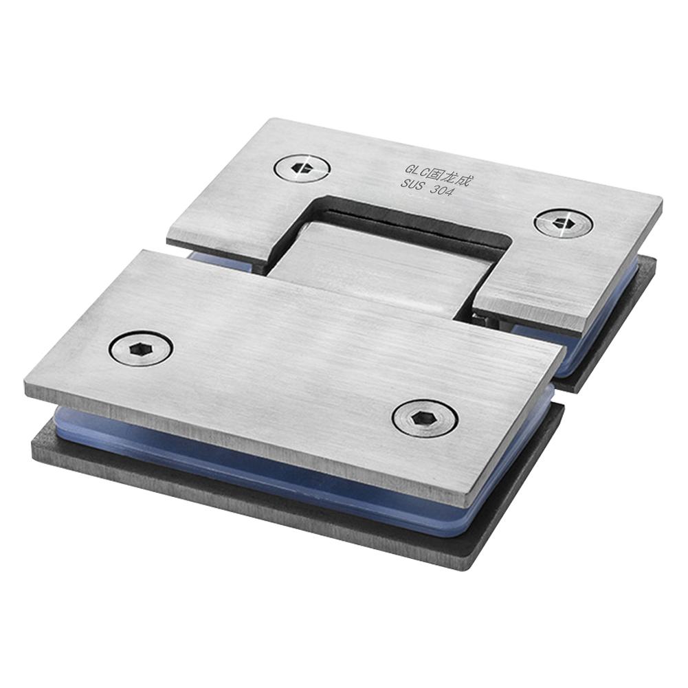 180 Degrees Door Cabinet Clip 304 Stainless Steel Showcase Clip Shower Door Hinge for Balustrade/Staircase/Handrail/Glass Holder