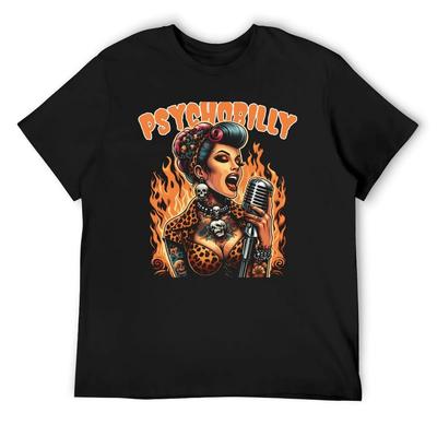 Футболка Psychobilly Girl новая версия синий замок подарки для парня мужские хлопковые футболки