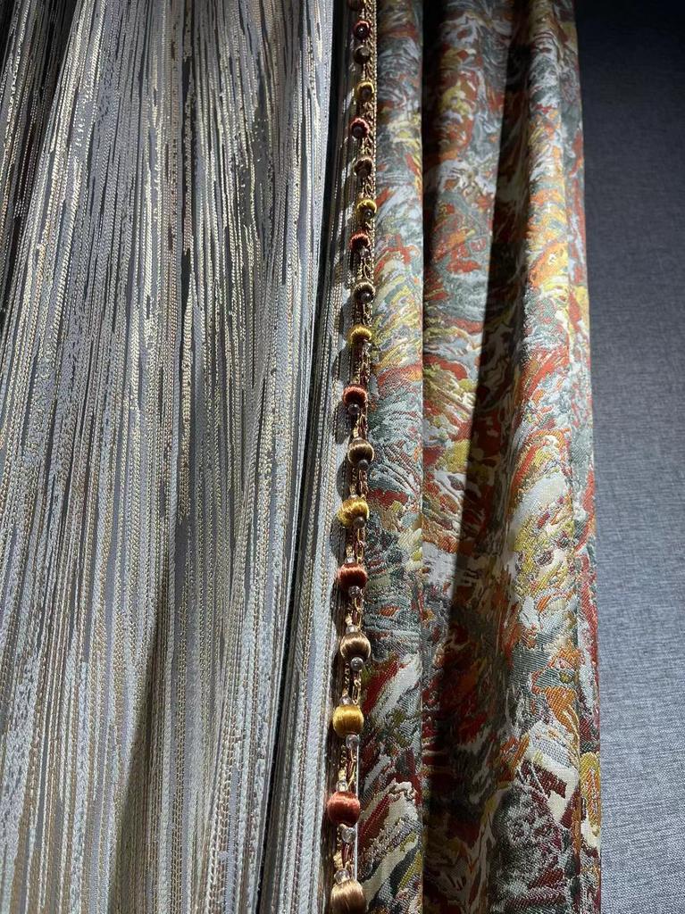 2022 New Design Stripe Vintage Pattern High Precision Jacquard Textile Fabric for Curtains, Costumes and Throw Pillows