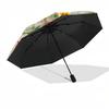 1pc Christmas Gingerbread Man Automatic Folding Umbrella, Portable 3-Fold Design with 8-Bone Iron Frame, Perfect for Fans, Travelers, Daily Use, and F