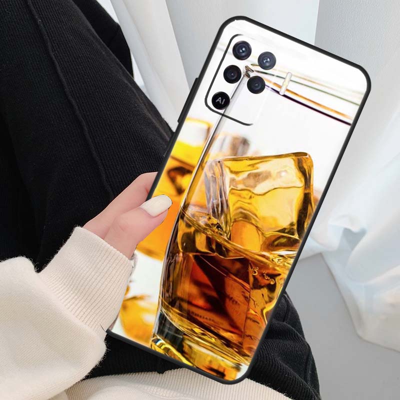 Кейс для напитков с виски и льдом для сигар для Oppo A18 A38 A58 A78 A98 A80 A60 A40 A96 A76 A16 A94 A74 A54 A15 A17 A57 A77 A5 Pro