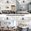 6-Lights Modern Chandelier Ceiling Light Black Industrial Semi Flush Mount Celing Light Fixture for