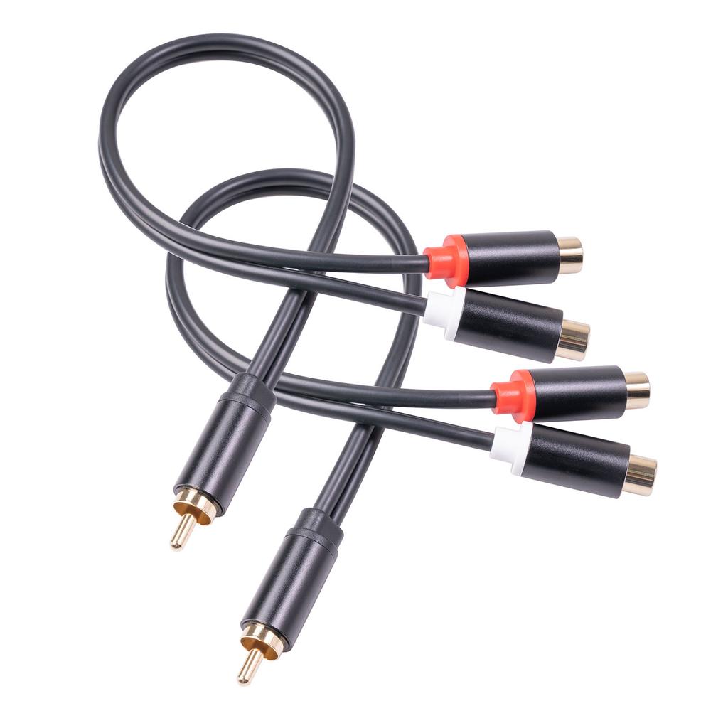 RCA Y Splitter Cable RCA 1 Male Plug To 2 Female Jack Adapter Stereo Audio Cable Cord for TV Subwoofer Amplifier Speaker