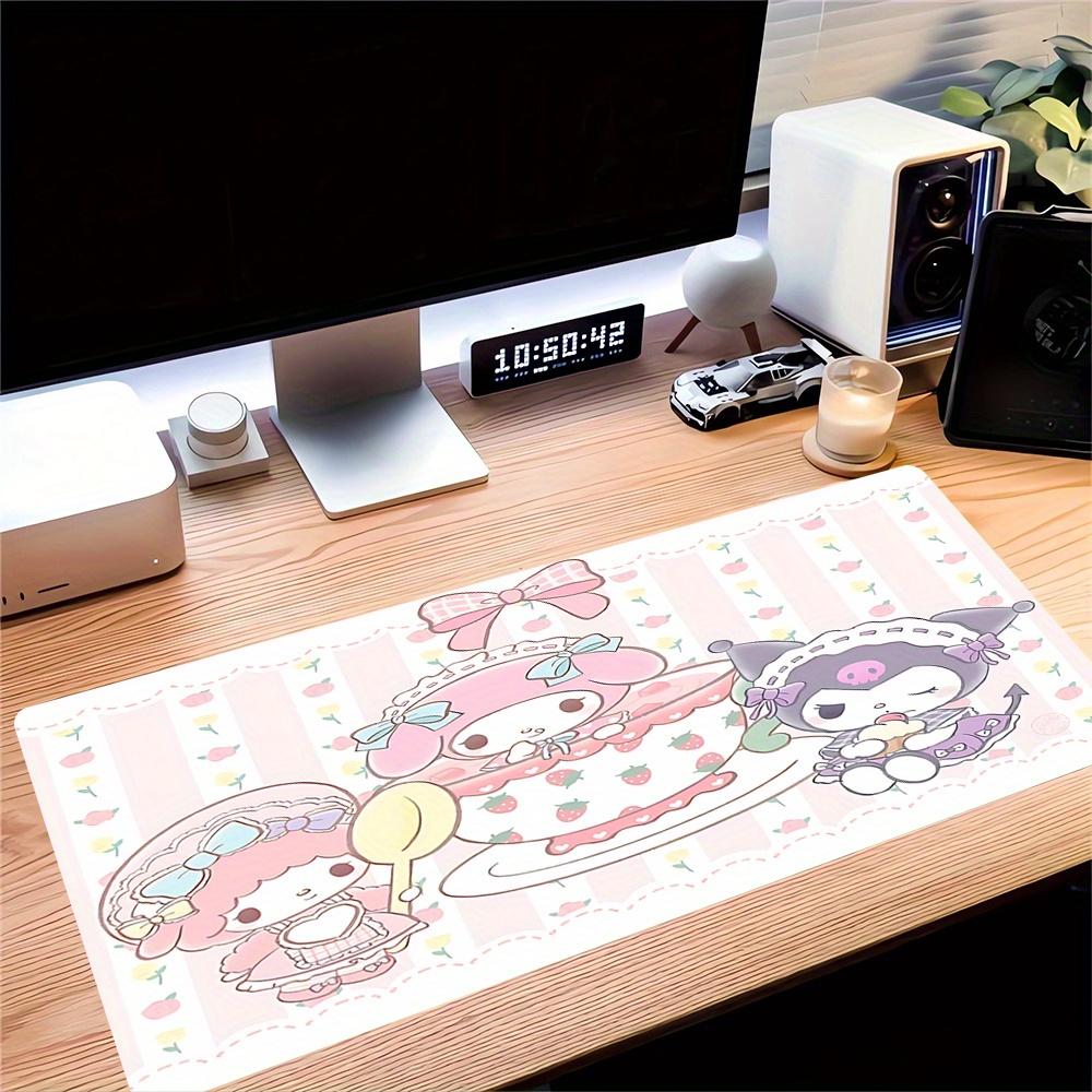 My Melody, Kuromi Themed XXL Mouse Pad - Non-slip Rubber Desk Mat for Gaming and Office Use, Multi-Function Keyboard and Mouse Pad, Ideal Gi
