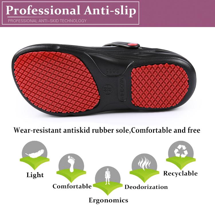 Black EVA Non-slip Waterproof Oil-proof Kitchen Chef Cook Shoes Hotel Slippers Work Sandals Shoes