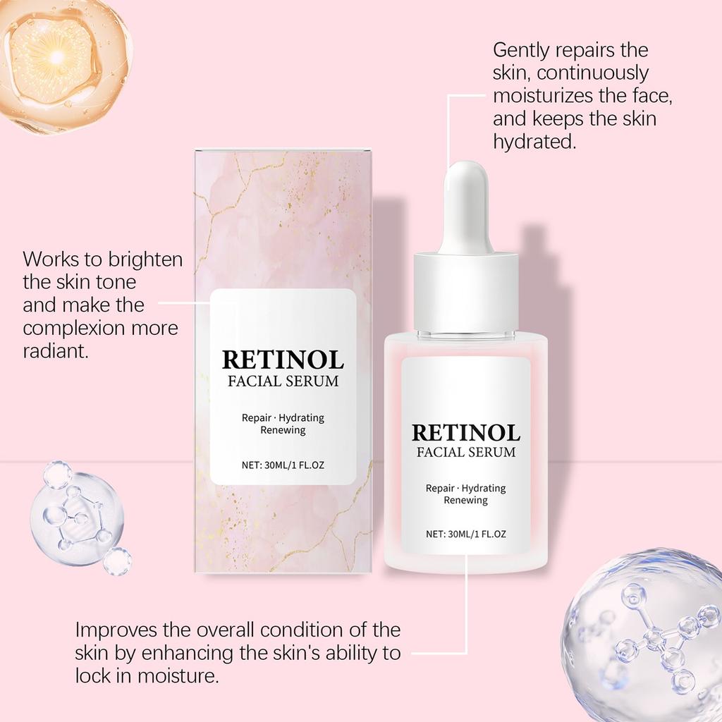 Facial Retinol Serum Moisturizing Face Serum For Wrinkles, Fine Lines, And Uneven Skin Tone,30ML