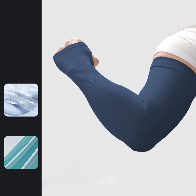 Рукава из ледяного шелка для женщин, летние, солнцезащитные, мужские, для рыбалки, велоспорта, дышащие, двухпальцевые, нескользящие, утепляющие рукава для вождения