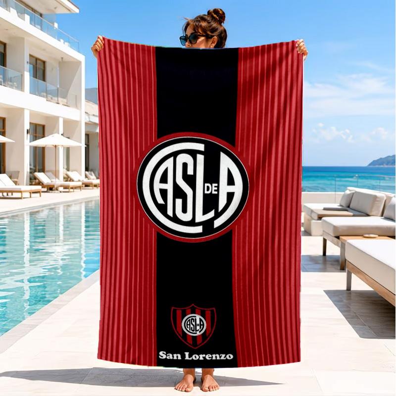Club Atletico San Lorenzo Beach Towel, Quick-drying, Easy to Care for, Suitable for Both Fitness and Beach Vacations,Sports Essential