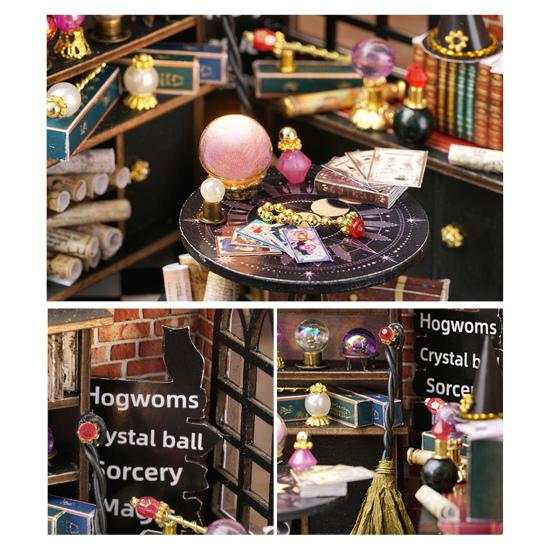 1 Set DIY Miniature Dollhouse Kit with LED 3D Handmade House Model Desktop Mini House Building Decoration Kids Adults Tiny Doll House Assembly Toy