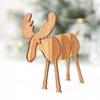 DIY Home Christmas Decoration Puzzle Craft Hanging Pendants Xmas Tree Deer Ornaments Wooden Elk