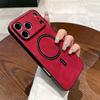 Матовый кожаный чехол из овчины с магнитом для iPhone 17 15 16 Pro Max 14 Plus 13 12 11 XR XS X Защита камеры Мягкий силиконовый чехол