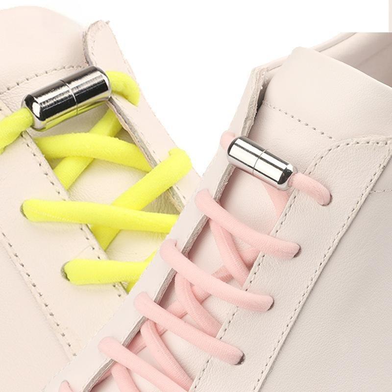 Unisex Shoelaces for Sneakers Semicircle Kids and Adult Shoelaces Without Ties Quick Lazy Metal Lock Laces
