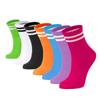 Набор из 7 женских полосатых носков унисекс для колледжа, теннисных носков, хлопковых, мягких, гибких