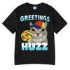 Greetings Huzz Funny Cat Meme Wears Hip Hop Tshirts High Quality Tees Couple T-Shirt Men Women Summer Cotton Tops O-Neck Tshirts