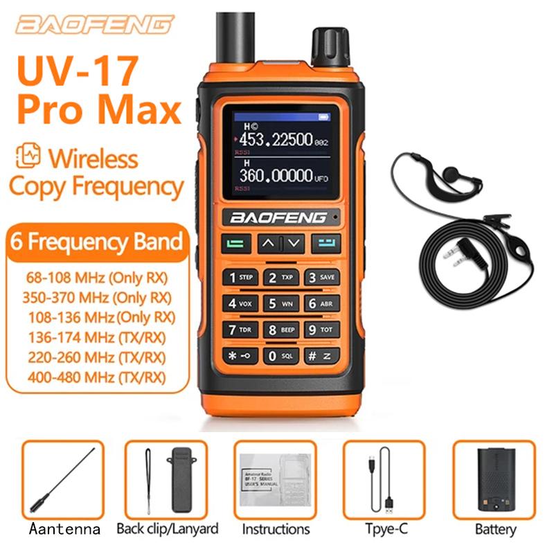 Baofeng UV-17pro Max Air Band Walkie Talkie Draadloze Kopieerfrequentie Lange Afstand Type-C Noaa Am Draagbare UV-5R Ham Tweewe