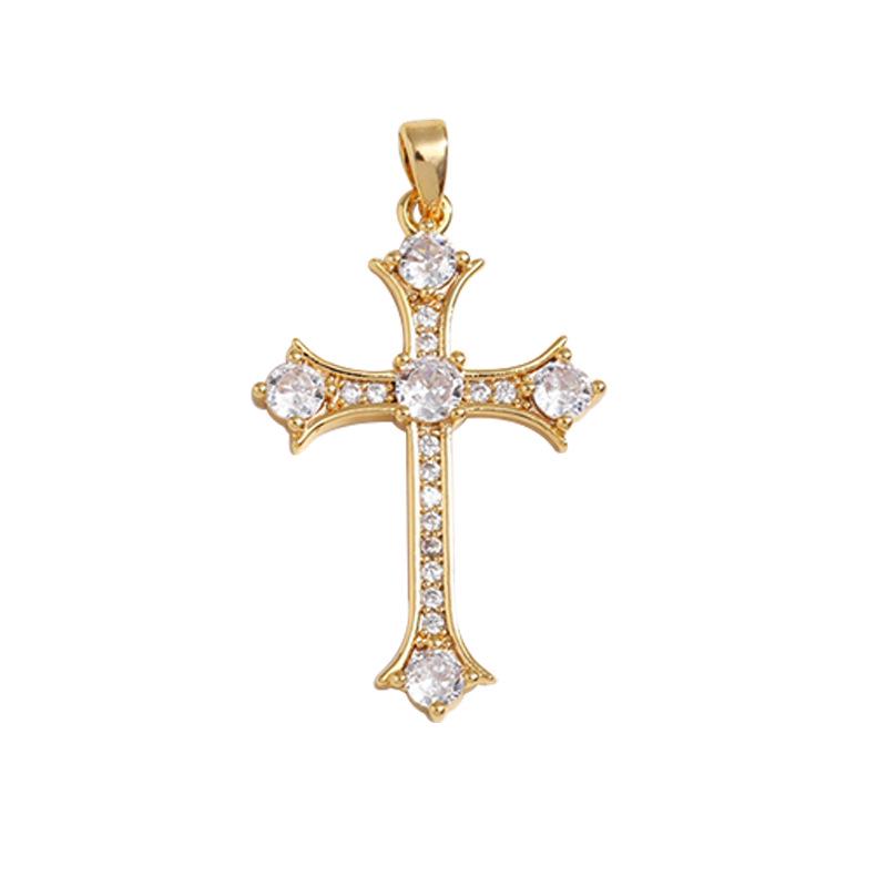 Панк Стиль Медная Циркониевая Подвеска Крест