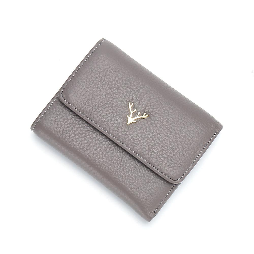 Модный короткий кошелек для японских женщин со скидкой 30%, простой маленький кошелек из первого слоя коровьей кожи, складной тонкий, новая модель