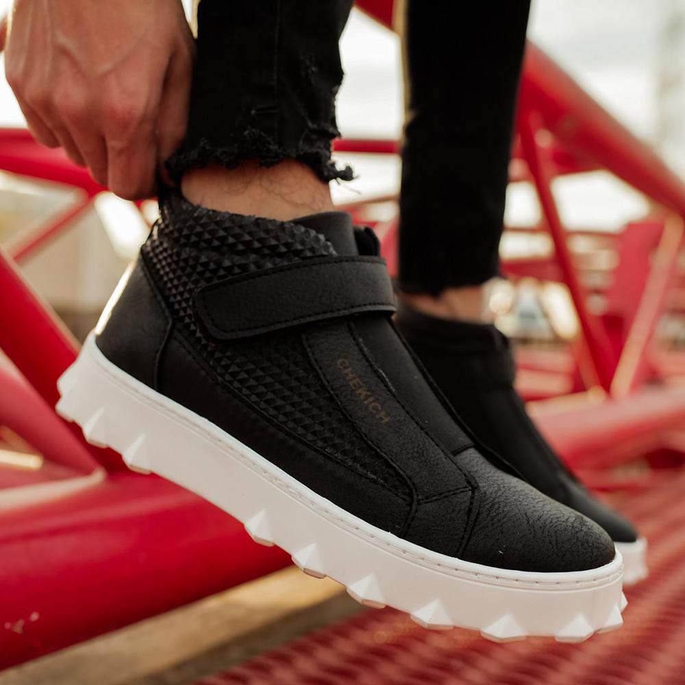 Chekich Мужская обувь, ботинки коричневого цвета, не кожаные застежки-липучки, удобная обувь для щиколотки зимнего сезона, эластичная лента, черная подошва, CH103