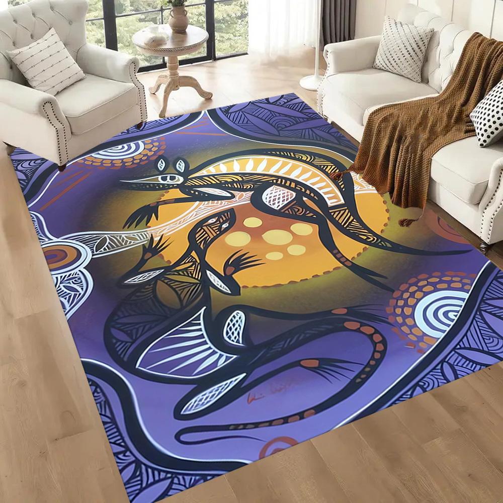 Aboriginal Artwork Floor Mats for Living Room, Bedroom and Room Decoration Are Suitable for Gifts.