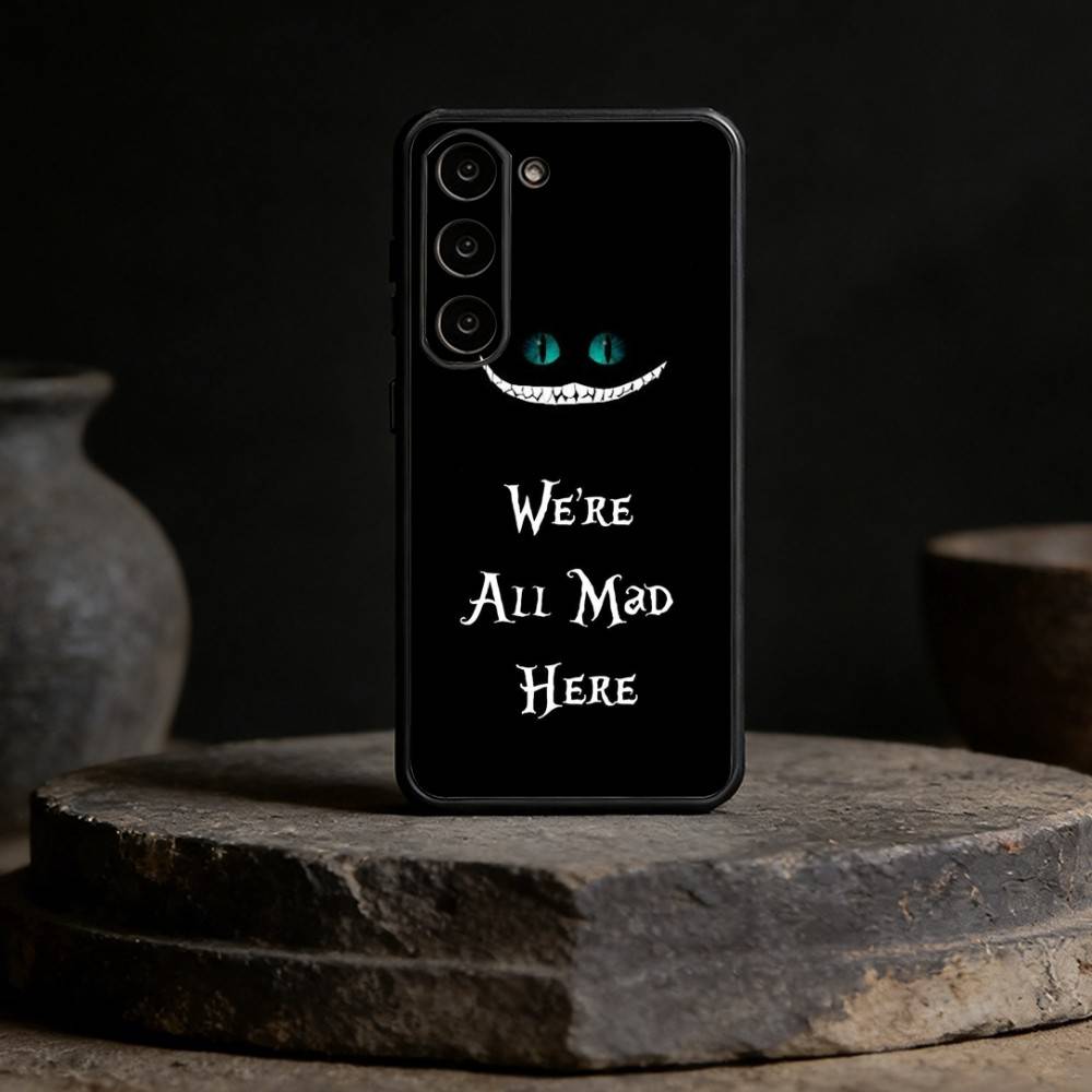 C-Cheshire Cat Cool Eye Alice Phone Case For Samsung Galaxy A13,21s,22,31,32,52,53,71,72,73,Soft Black Cover