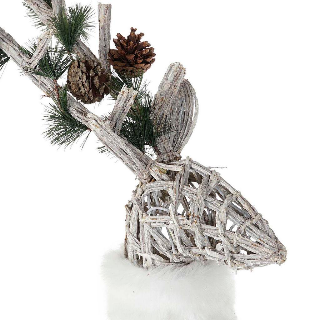 Christmas Bauble DKD Home Decor LED Light White Wicker 53 X 19 X 90 Cm (3 Units)