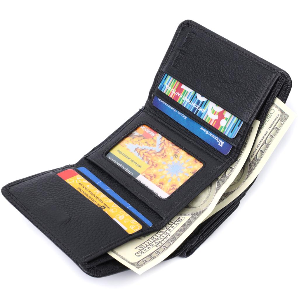 Beautiful Women's Wallet with Coin Holder Made of Genuine Leather ST Leather 22728 Black