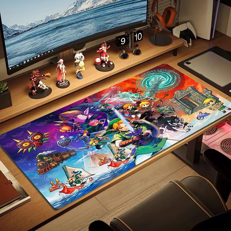 Legend Zelda Color Mouse Pad Large Gaming Table Cushion Non-slip Laptop Tablet Big Mousepad XXL Mat Mini PC Playmat With Lock edge