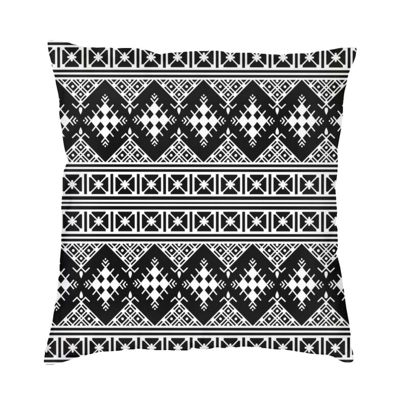 Amazigh Kabyle Berber Motifs Throw Pillow Case Bedroom Decoration Morocco Africa Geometric Cushion Cover Sofa Chair Pillowslip