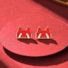 Royal Cat Earrings for Women, Trendy Year of The Ox Year of The Ox, Cartoon Earrings for Girlfriend's Birthday Gift
