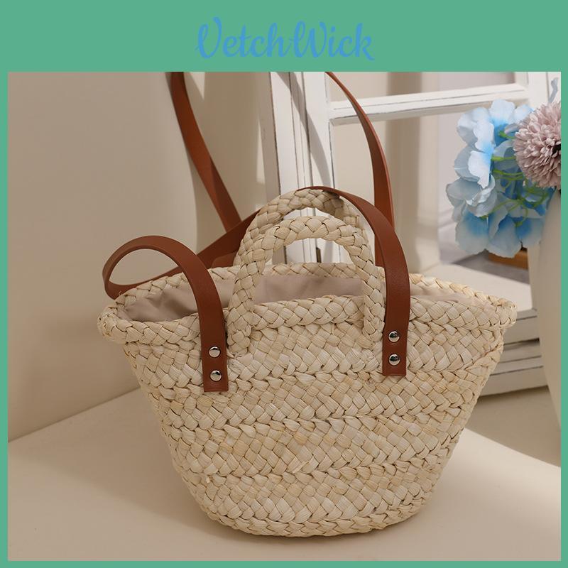 New Fashion Corn Husk Woven Bag Sweet And Fresh Style Handmade Woven Bag For Women Medium Size