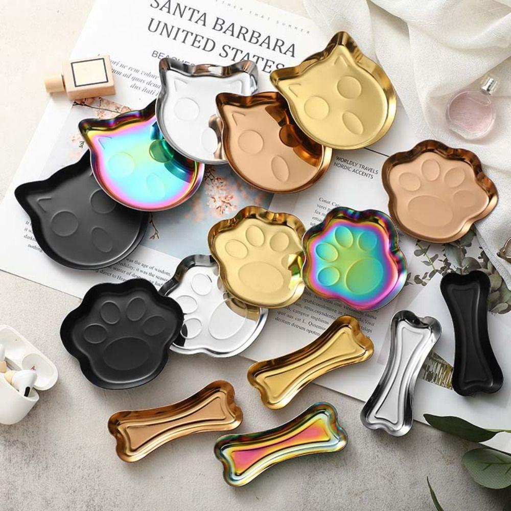 3pcs Earphone Key Organizer Kitten Jewelry Tray Jewelry Storage Plate for Rings and Earrings
