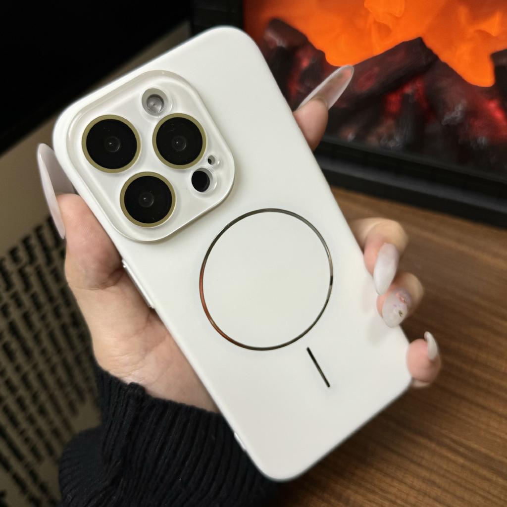 Applicable To Apple 16promax Skin-feeling Thin Circle Magnetic Suction Phone Case Crystal Lens IPhone 15 Protective Case Full Package