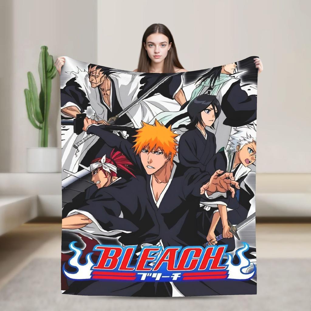 Супермягкий плед для пикника BLEACH Аниме Ичиго Плед Фланелевое покрывало для дивана кресла Графическое покрывало для дивана-кровати