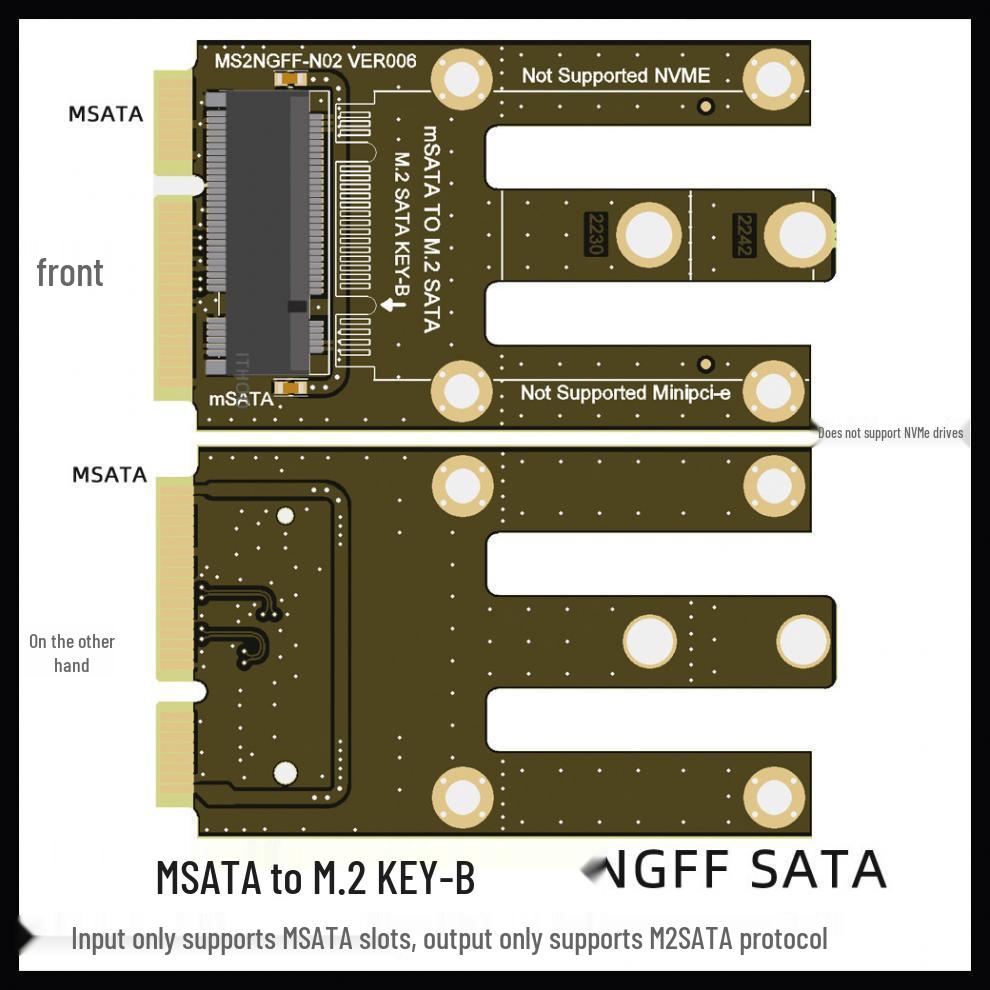 Адаптер mSATA на M.2 SATA SSD, расширение NGFF для моделей 2230/2242